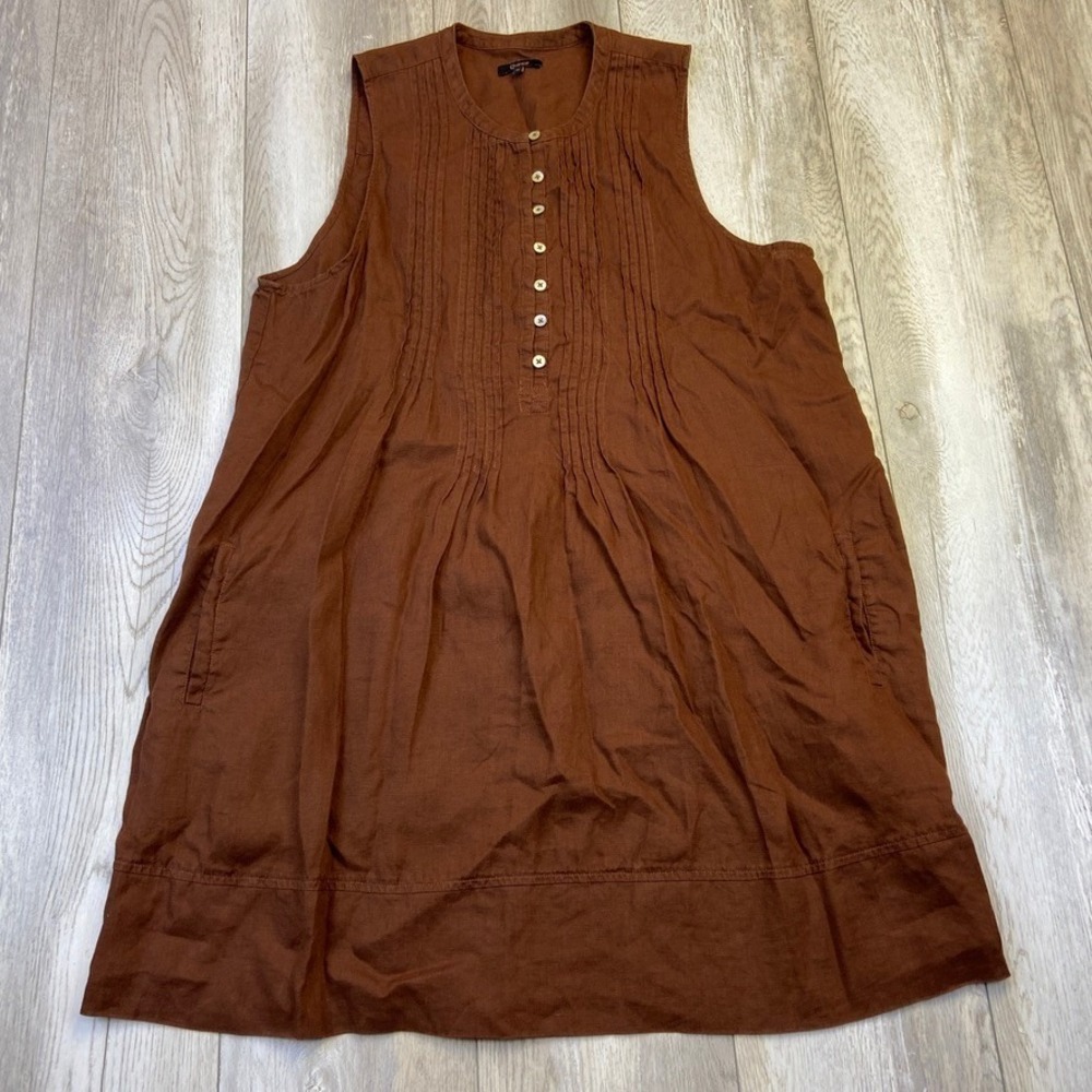 Quince Brown Sleeveless linen Dress